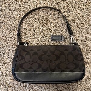 Vintage Coach Signature Black Shoulder Bag